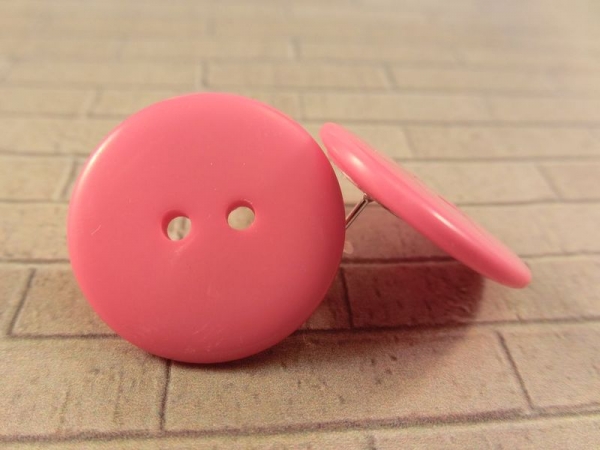 Einfache Kunststoff Knopf Ohrstecker Button pink
